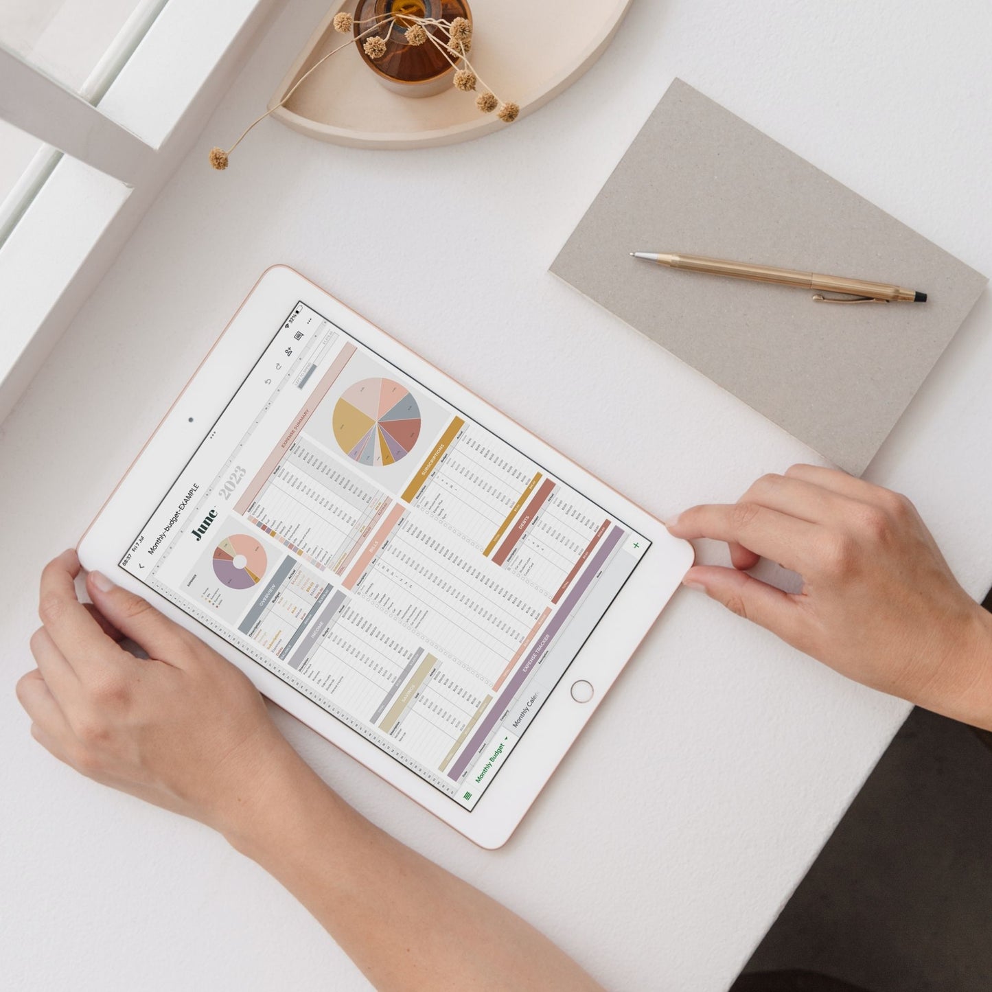 Plantilla mensual para gastos e ingresos