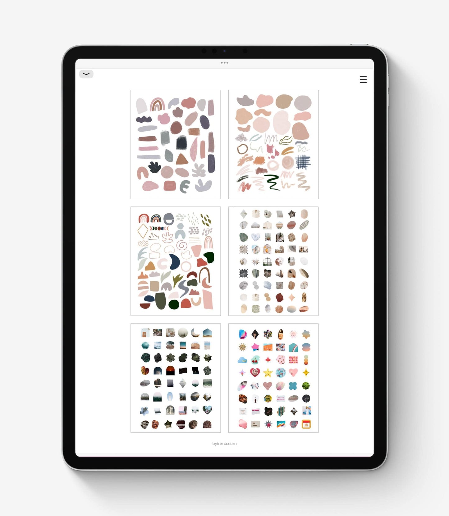 Digital stickers - Aesthetic abstract shapes