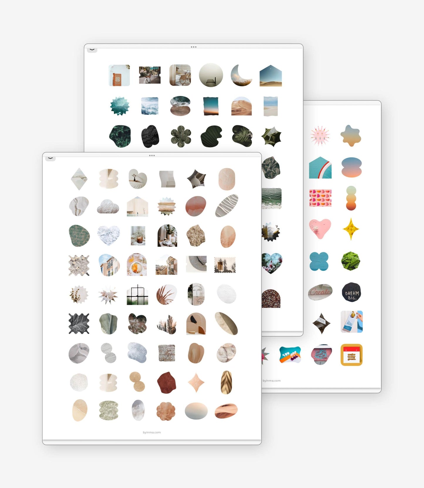 Digital stickers - Aesthetic abstract shapes