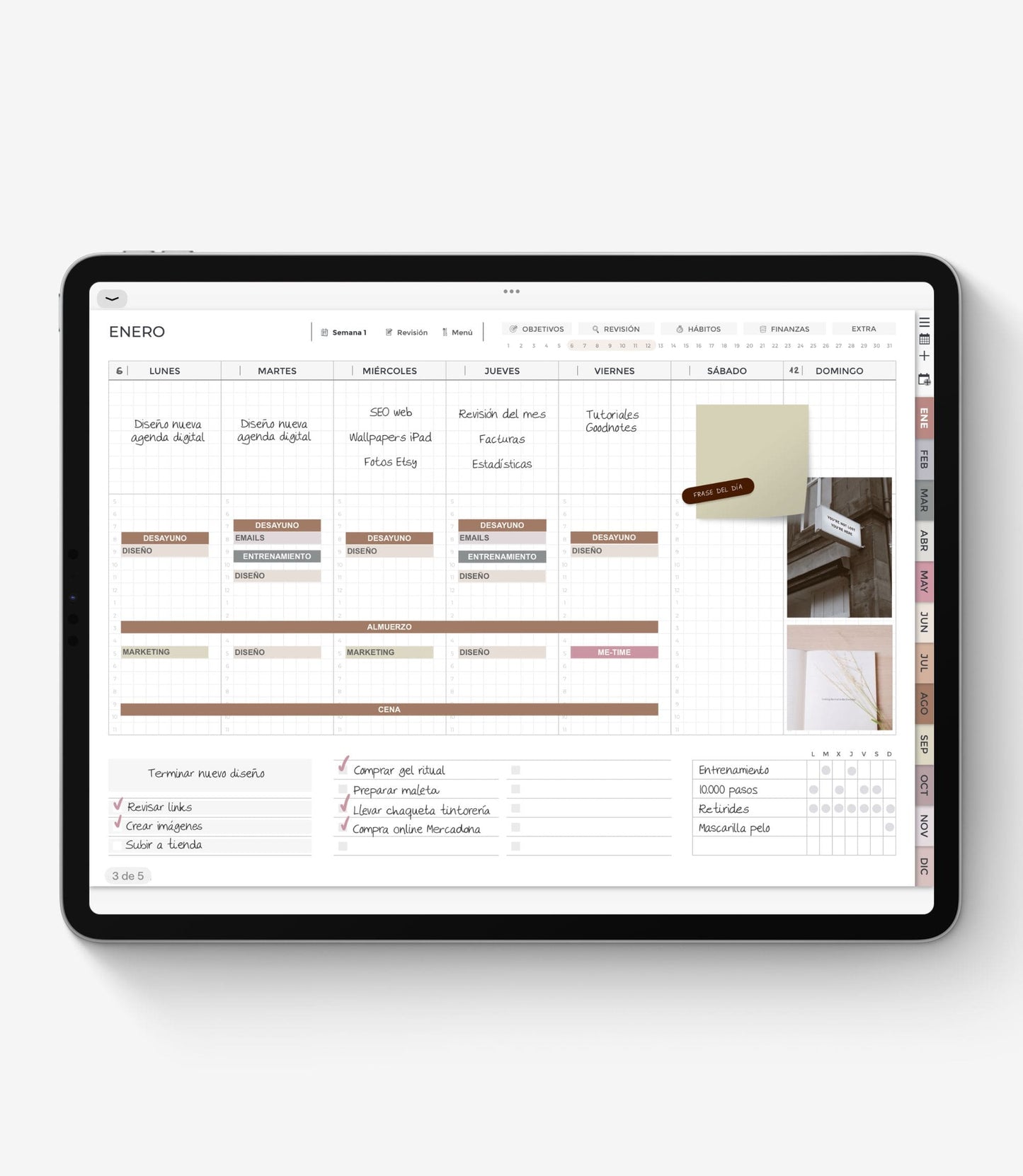 Agenda digital sin fecha - Versión vertical