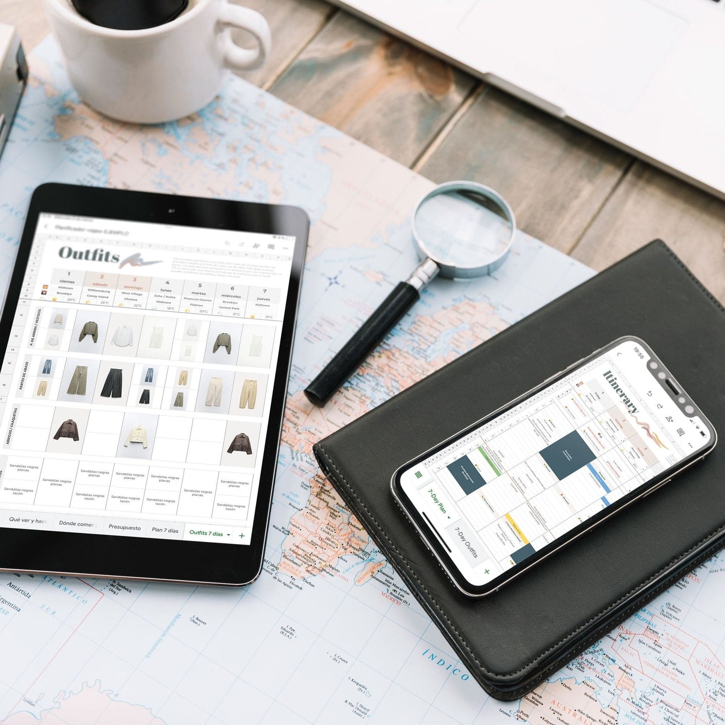 Travel planner itinerary template