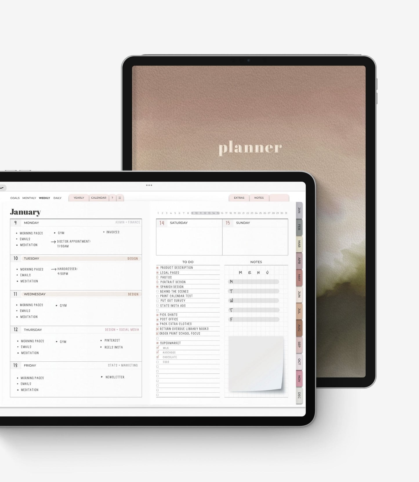 Undated digital planner