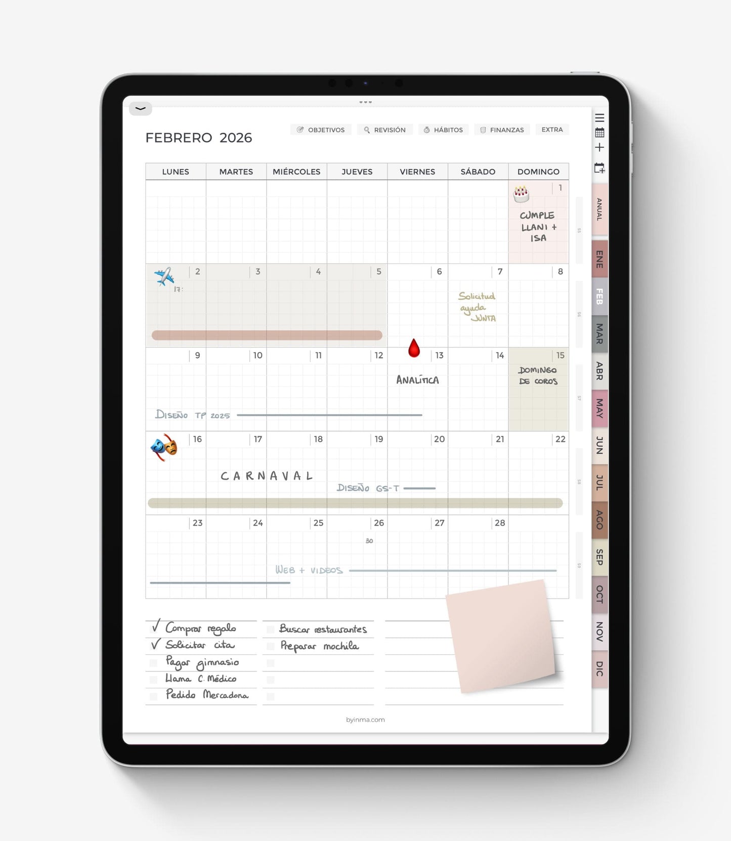 2026 digital planner - Portrait version