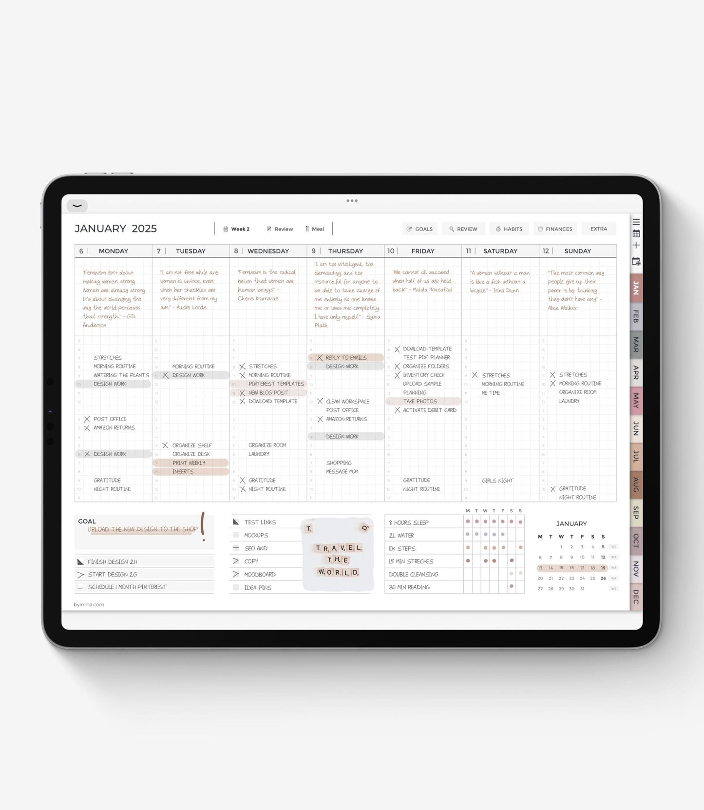 2025 digital planner - Portrait version