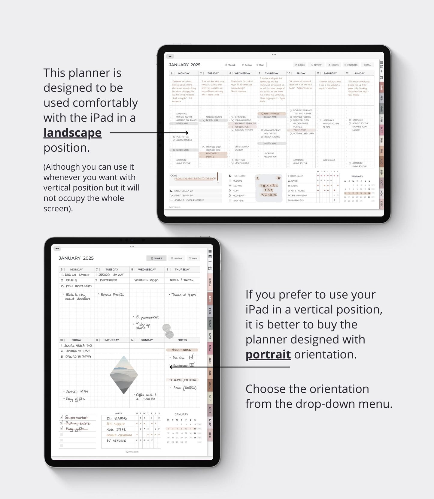 2025 digital planner - Landscape version