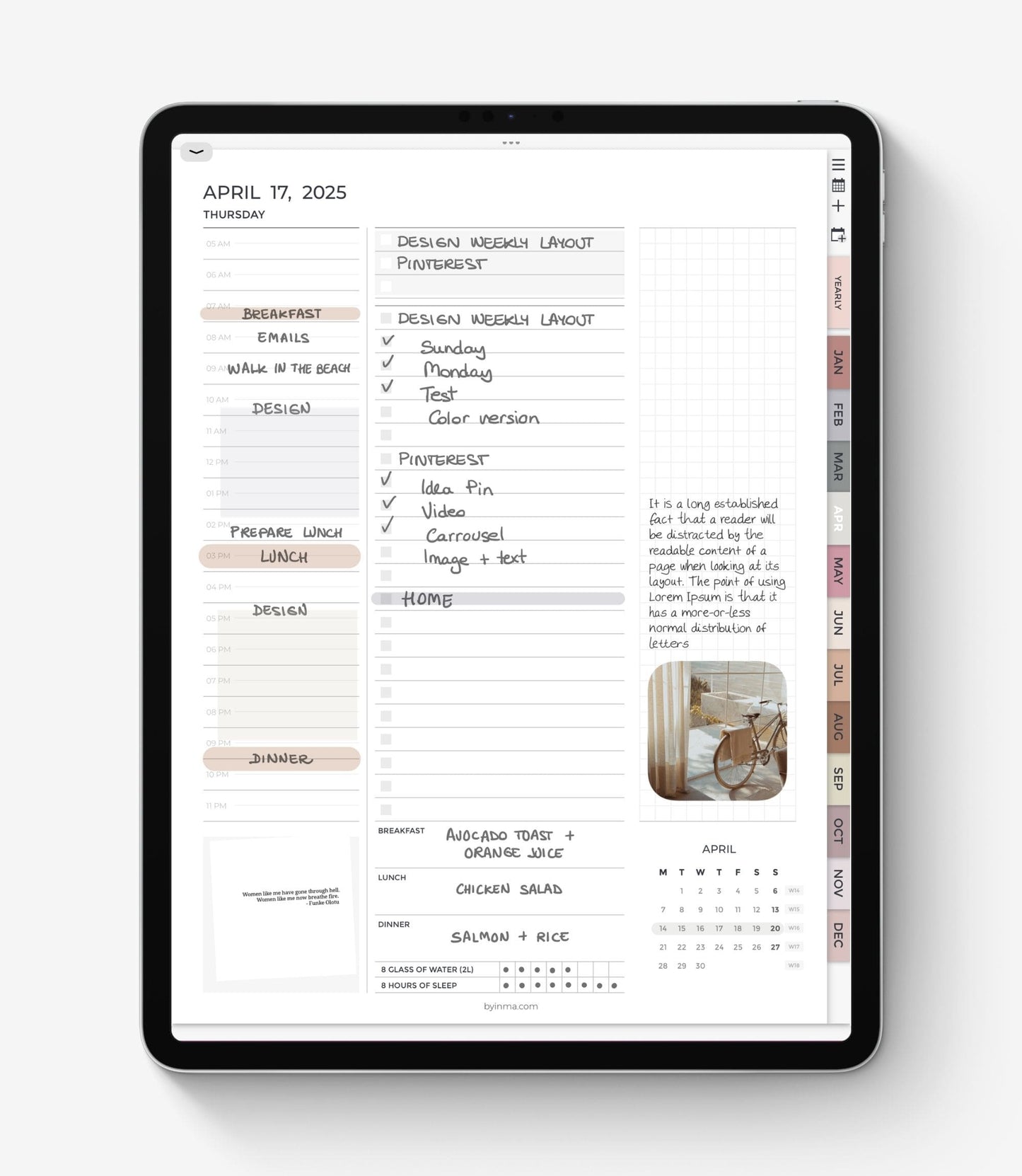 2025 digital planner - Portrait version