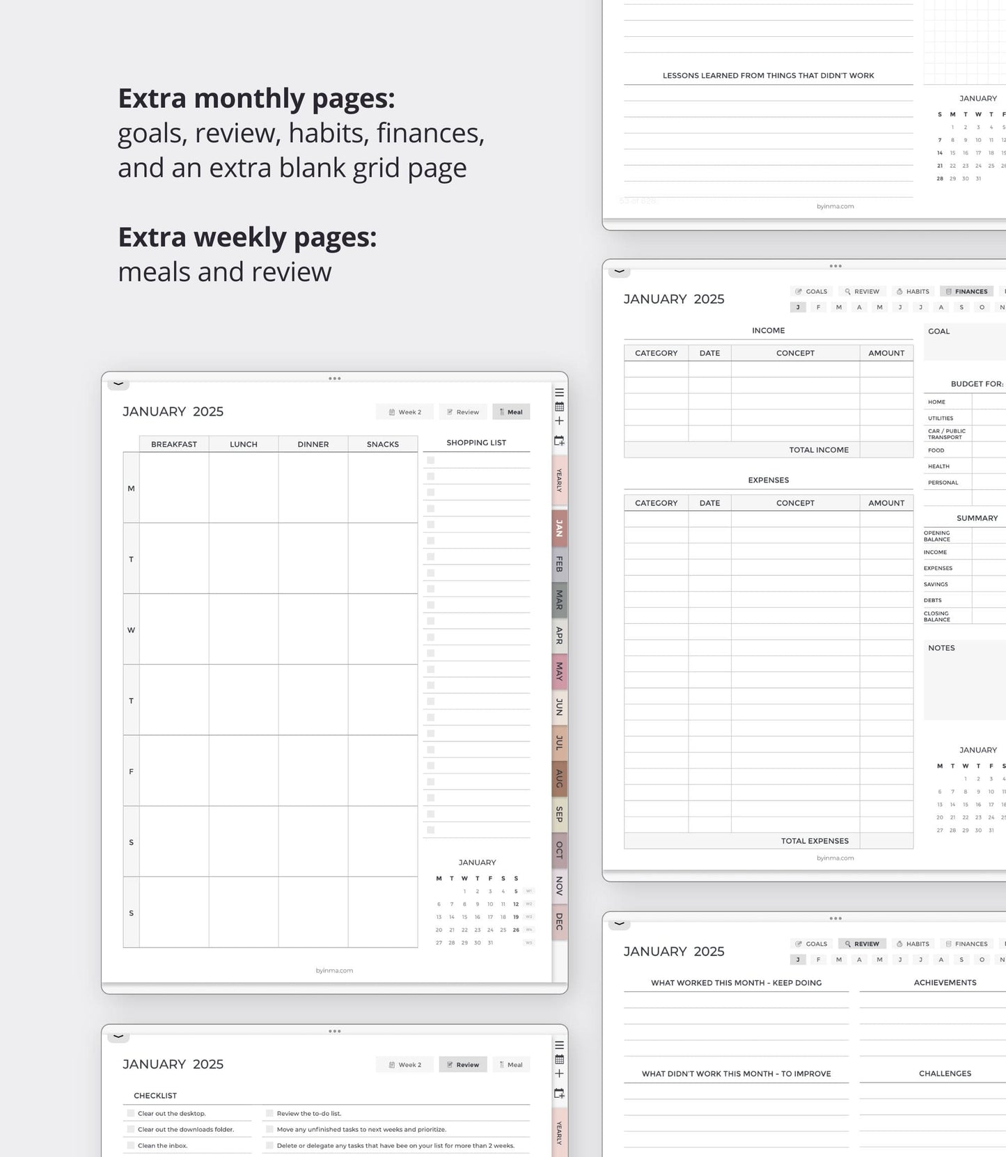 2025 digital planner - Portrait version