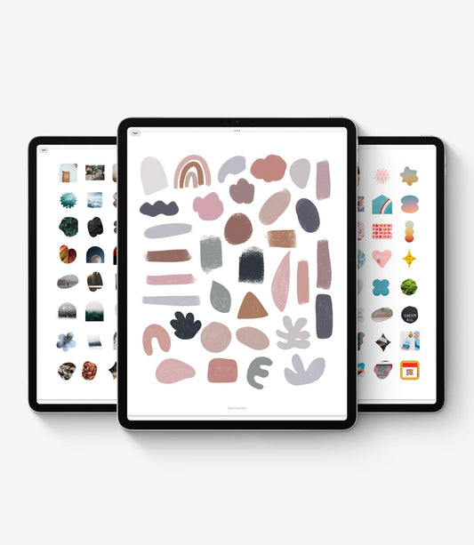 Digital stickers - Aesthetic abstract shapes