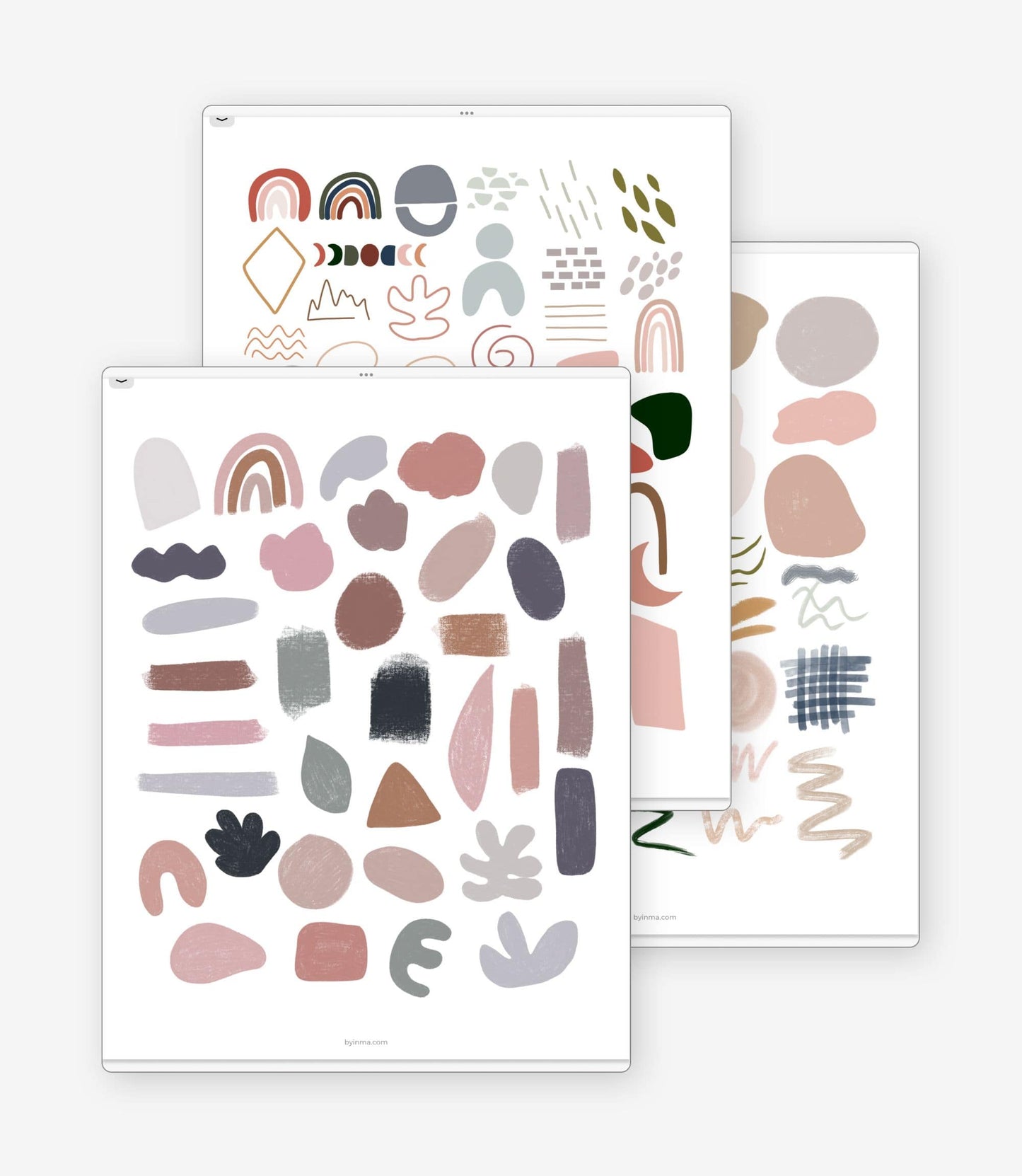 Digital stickers - Aesthetic abstract shapes
