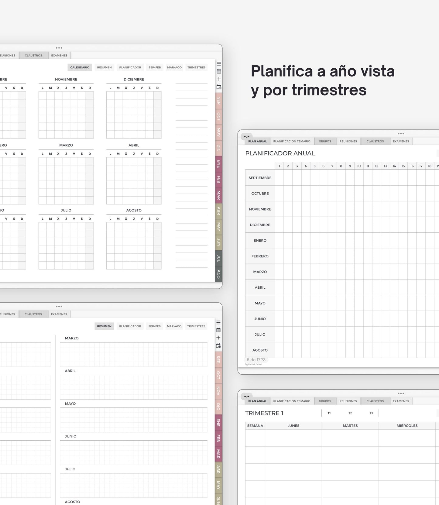 Agenda digital docente sin fecha - Versión horizontal
