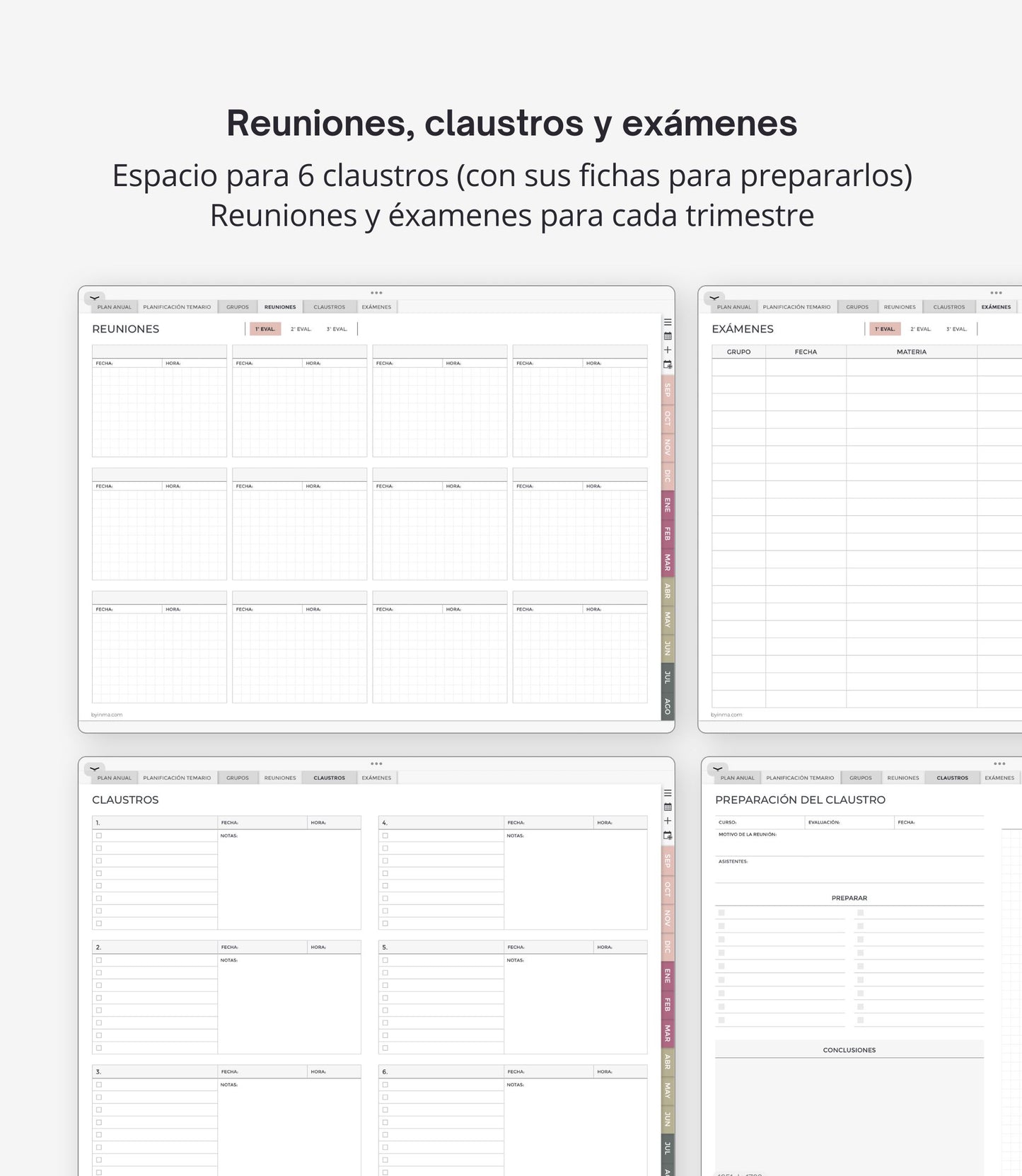 Agenda digital docente sin fecha - Versión horizontal