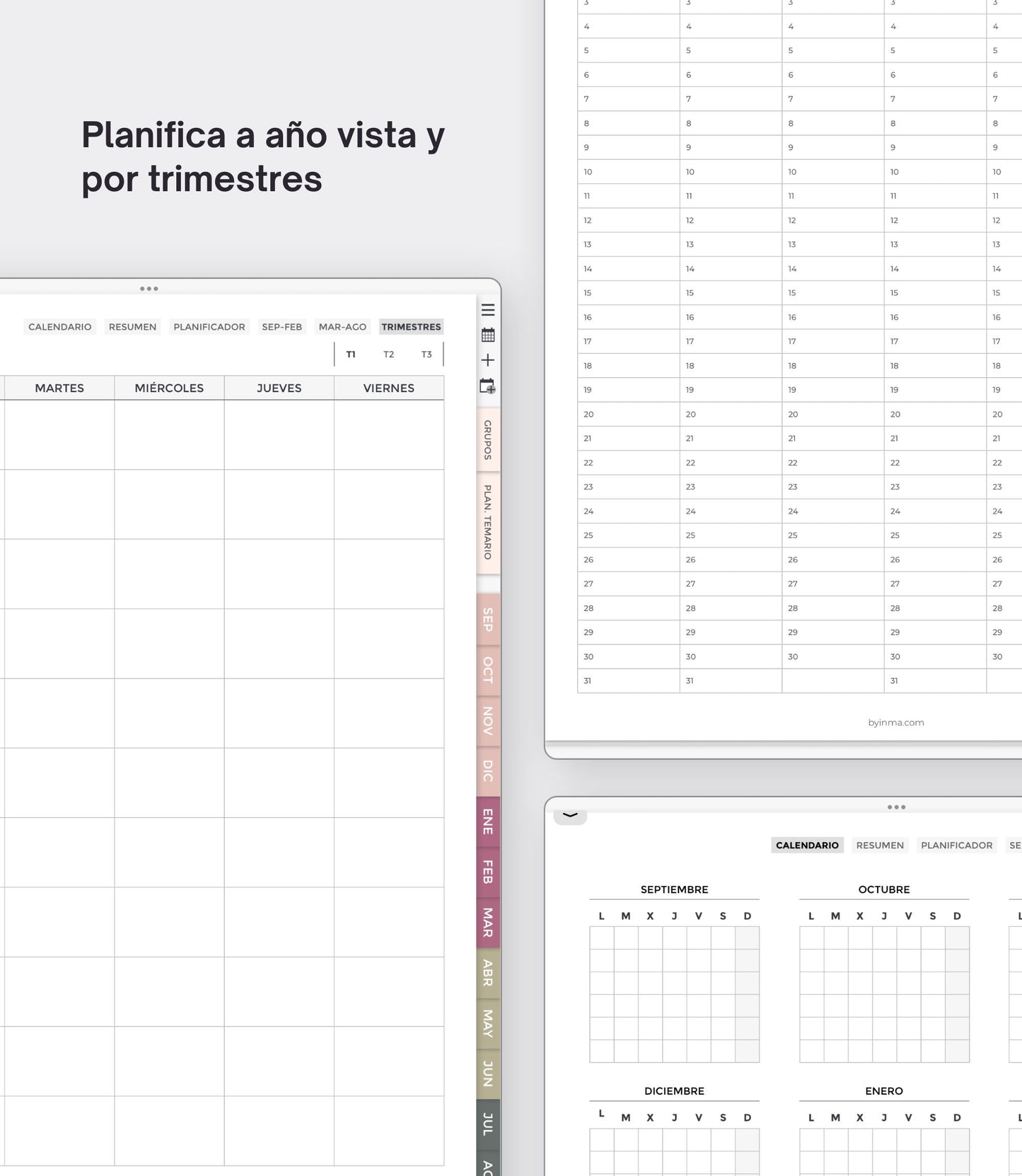 Undated digital planner for teachers - Spanish version (Portrait)