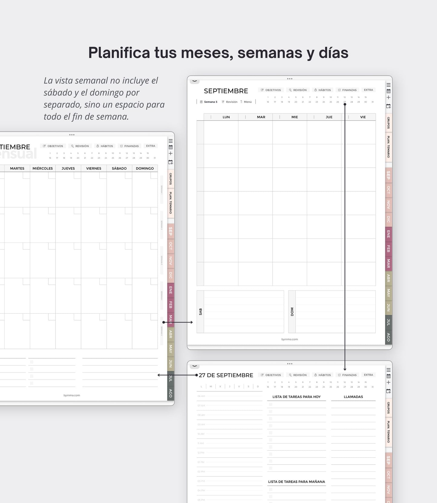 Undated digital planner for teachers - Spanish version (Portrait)