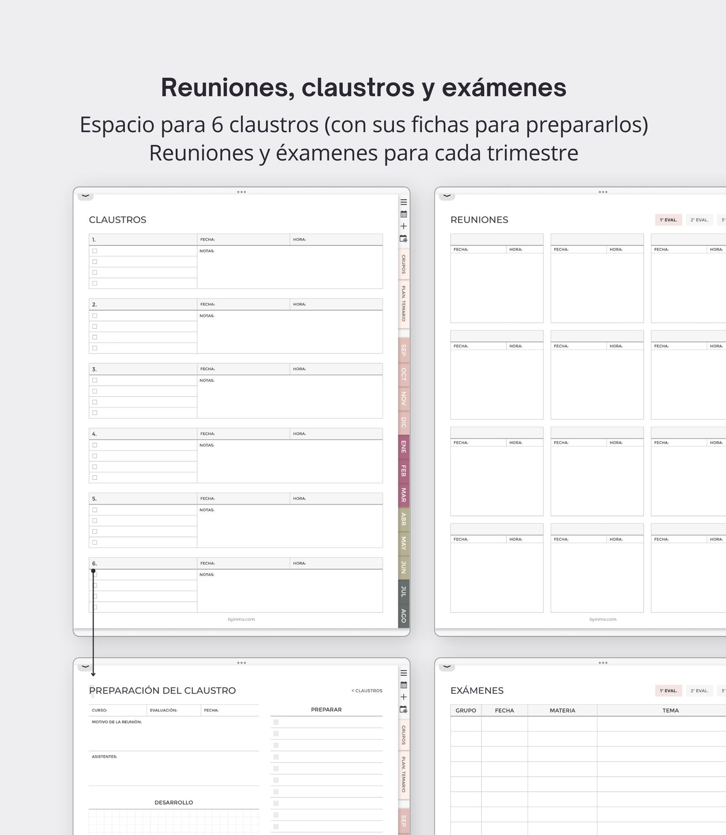Undated digital planner for teachers - Spanish version (Portrait)
