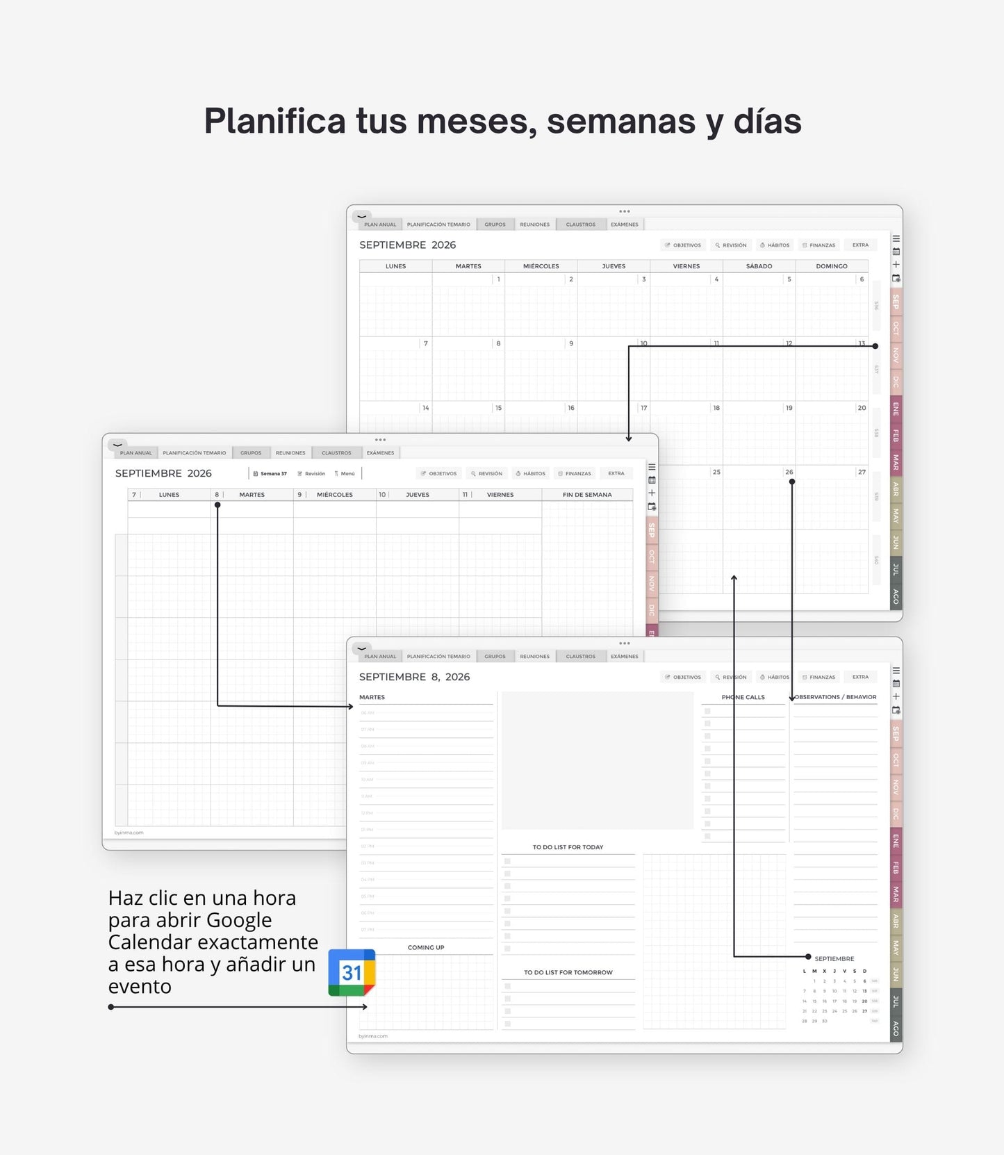 Agenda digital para profes 2026-2027 - Versión horizontal