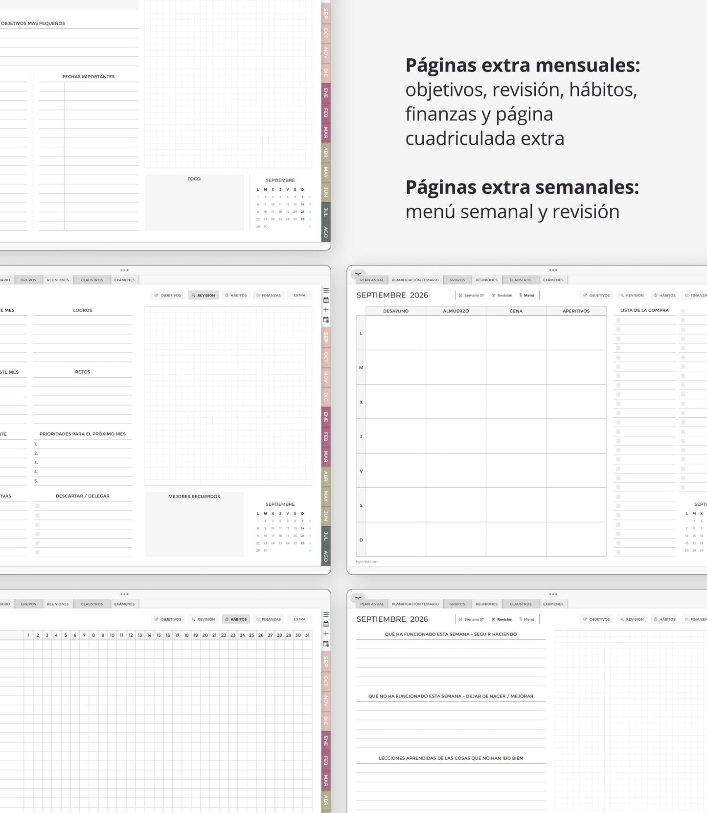 Agenda digital para profes 2026-2027 - Versión horizontal