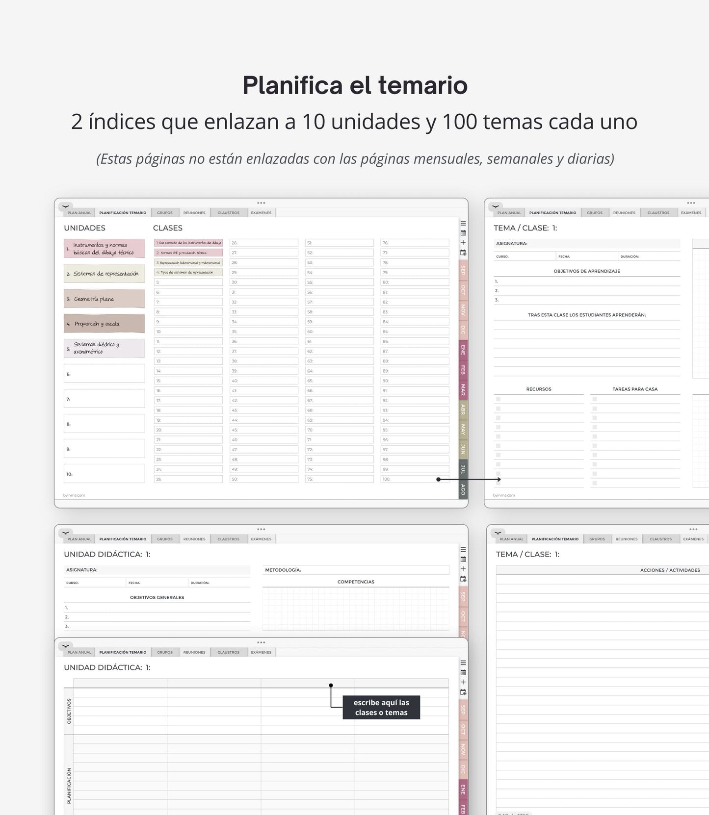 Agenda digital para profes 2026-2027 - Versión horizontal