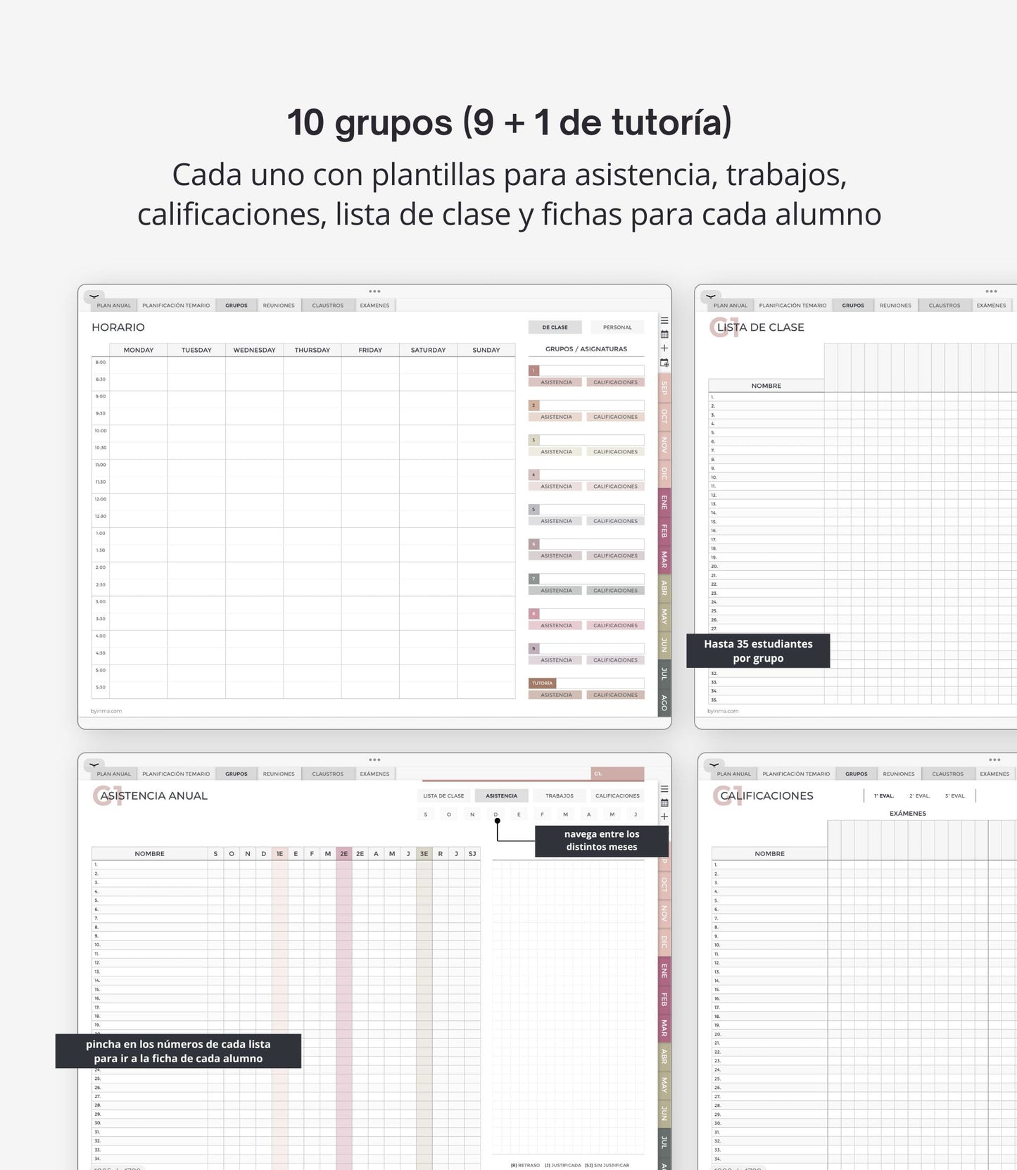 Agenda digital para profes 2026-2027 - Versión horizontal