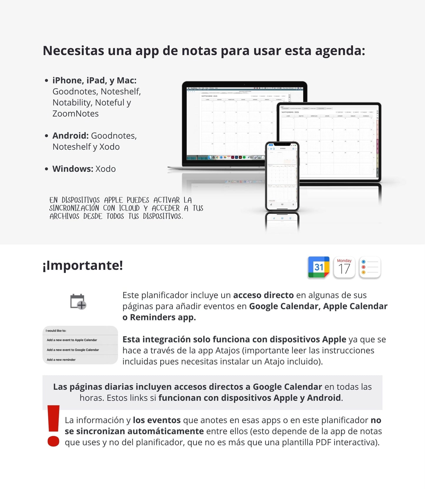 Agenda digital para profes 2026-2027 - Versión horizontal