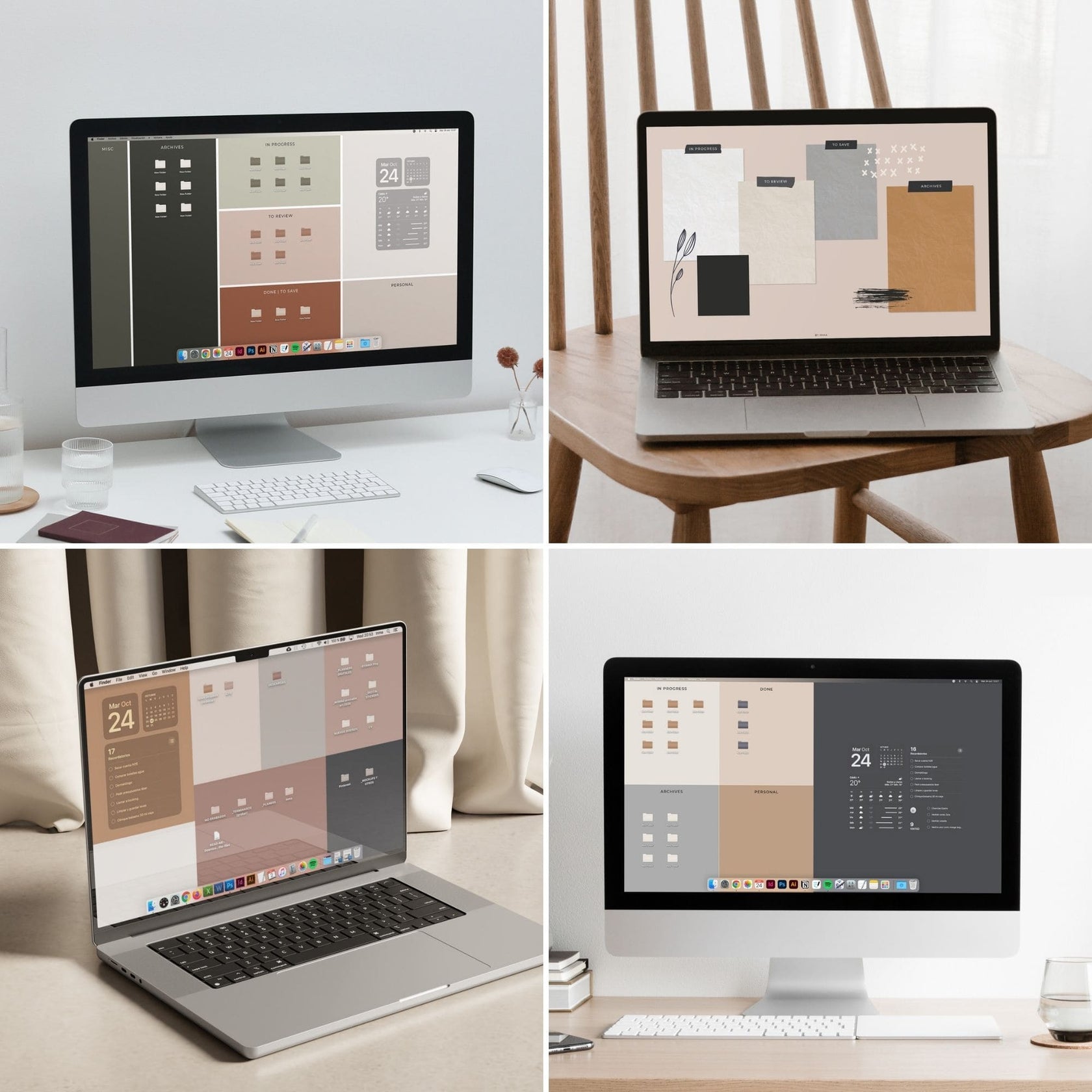 Aesthetic desktop organizer wallpapers for Mac and Windows – By Inma
