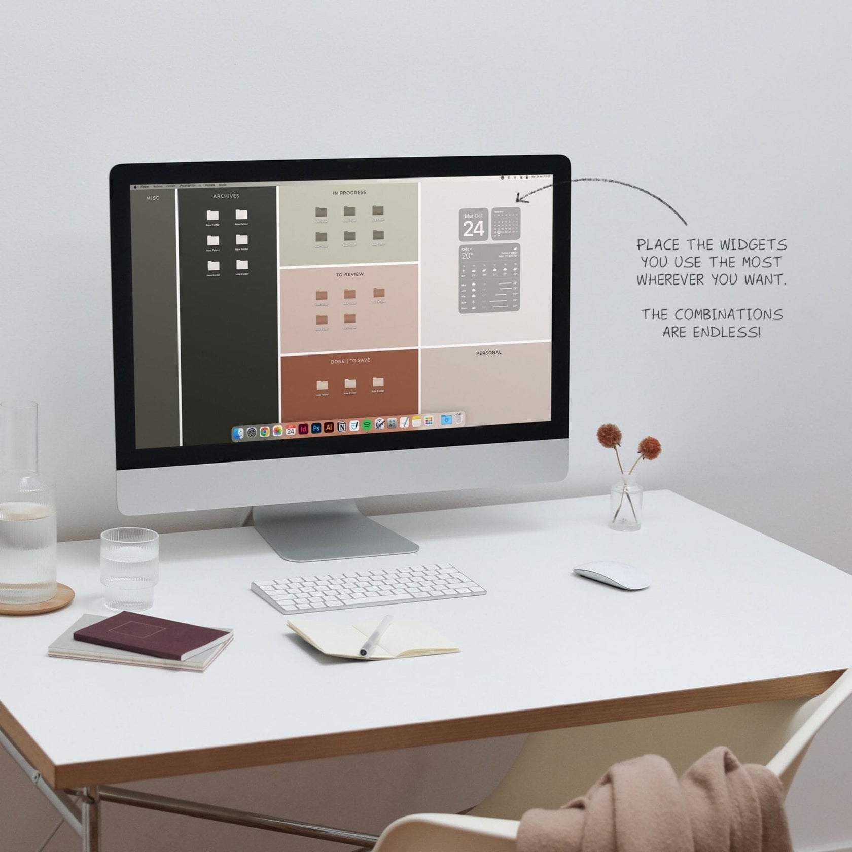 Aesthetic desktop organizer wallpapers for Mac and Windows – By Inma
