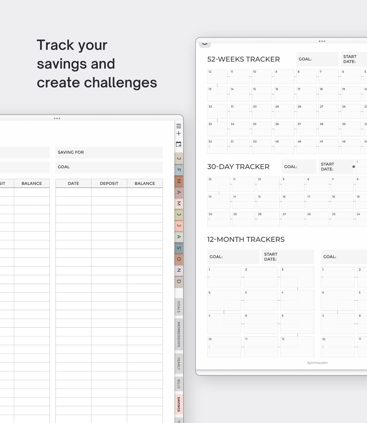 Digital budget planner - Portrait version