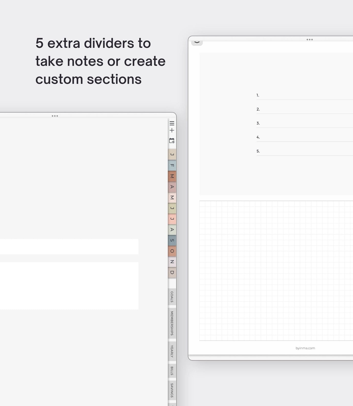 Digital budget planner - Portrait version