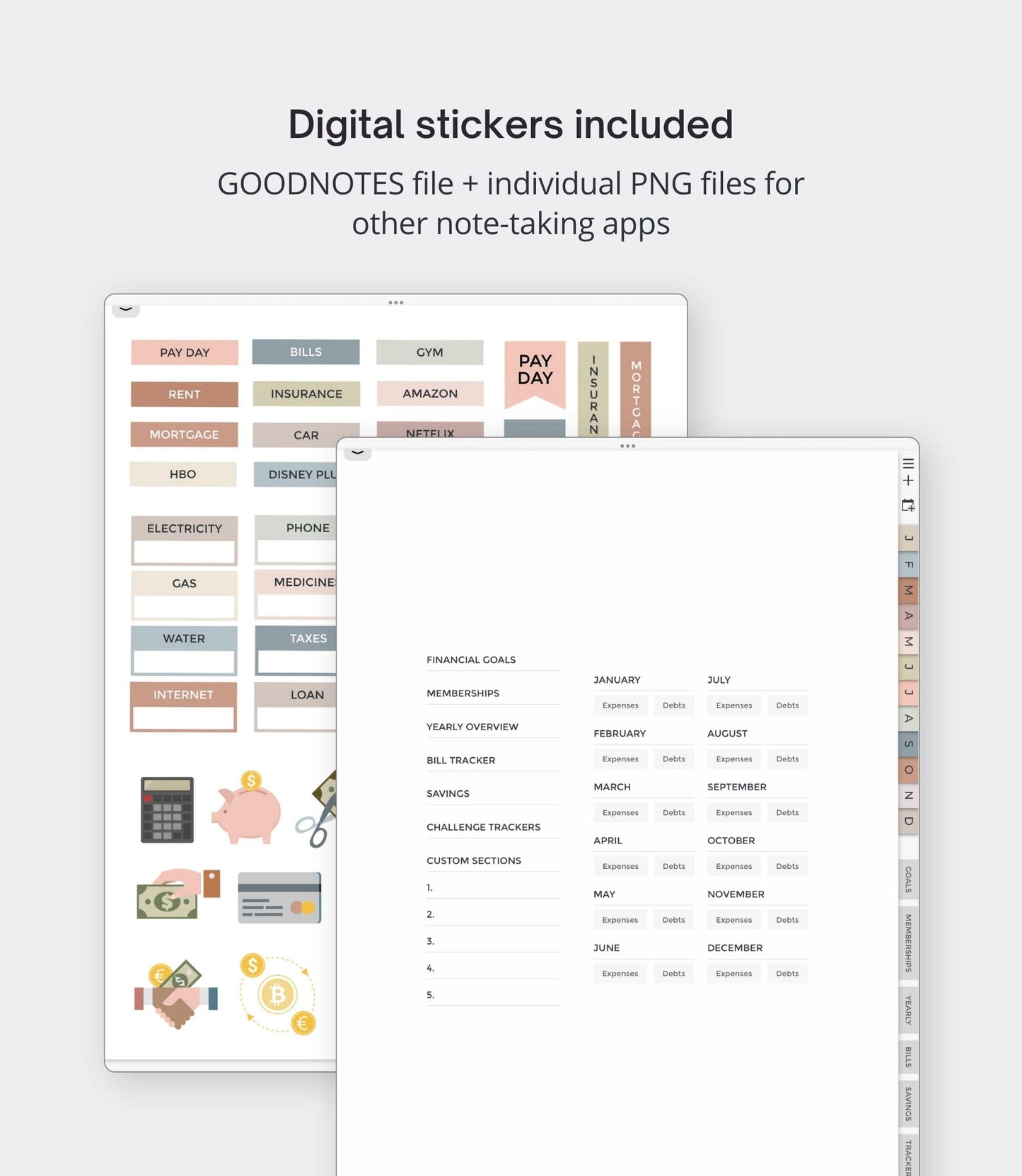 Digital budget planner - Portrait version