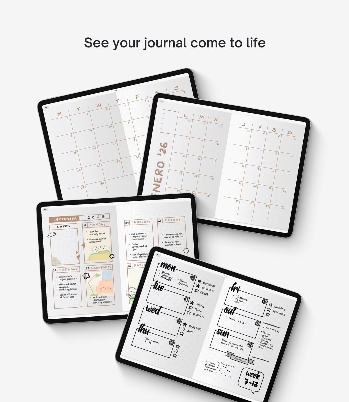 Digital bullet journal