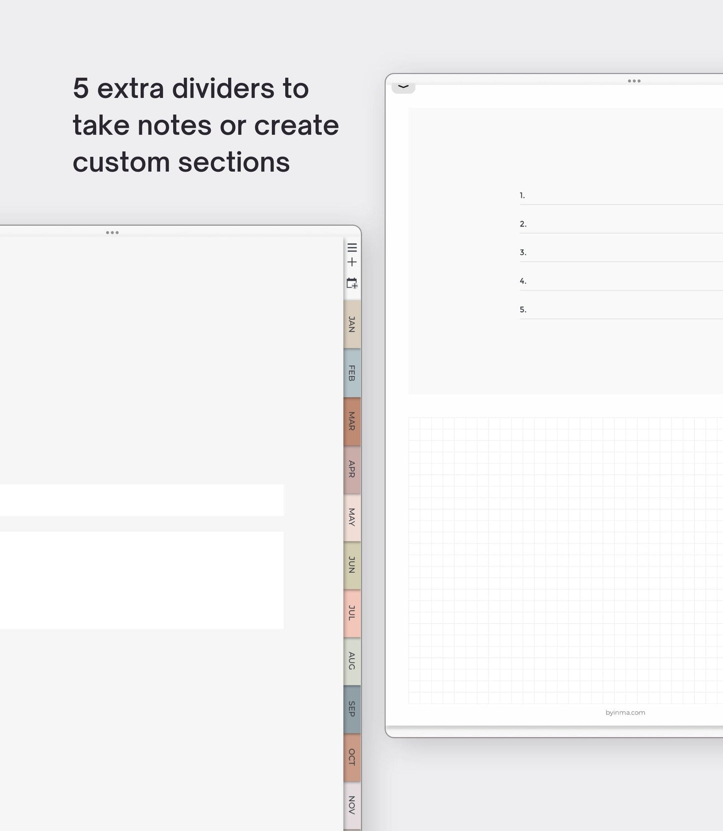 Digital health and fitness planner - Portrait version
