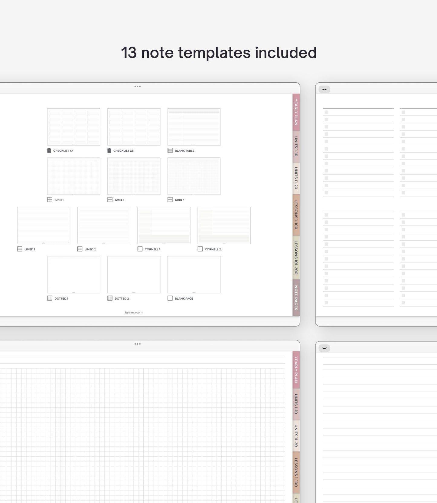 Digital lesson planner book