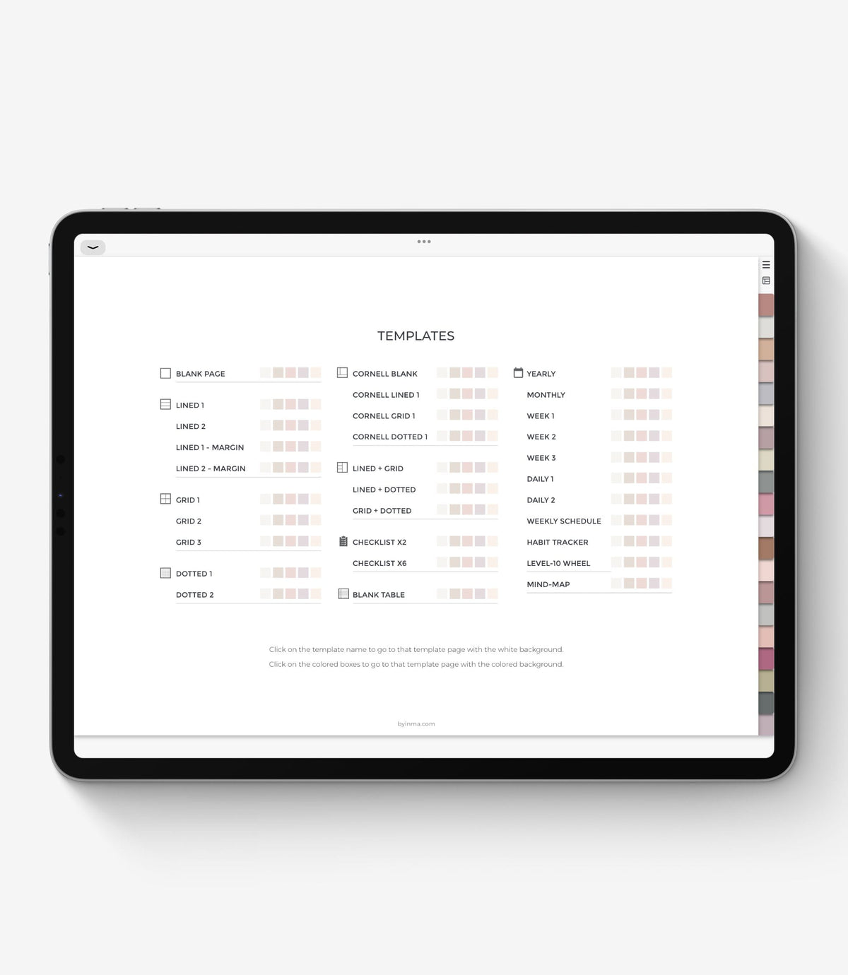 Digital notebook - 20 tabs (Landscape version)