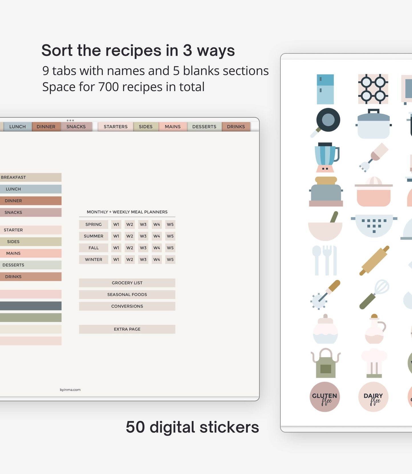 Cuaderno de recetas digital (Versión horizontal)