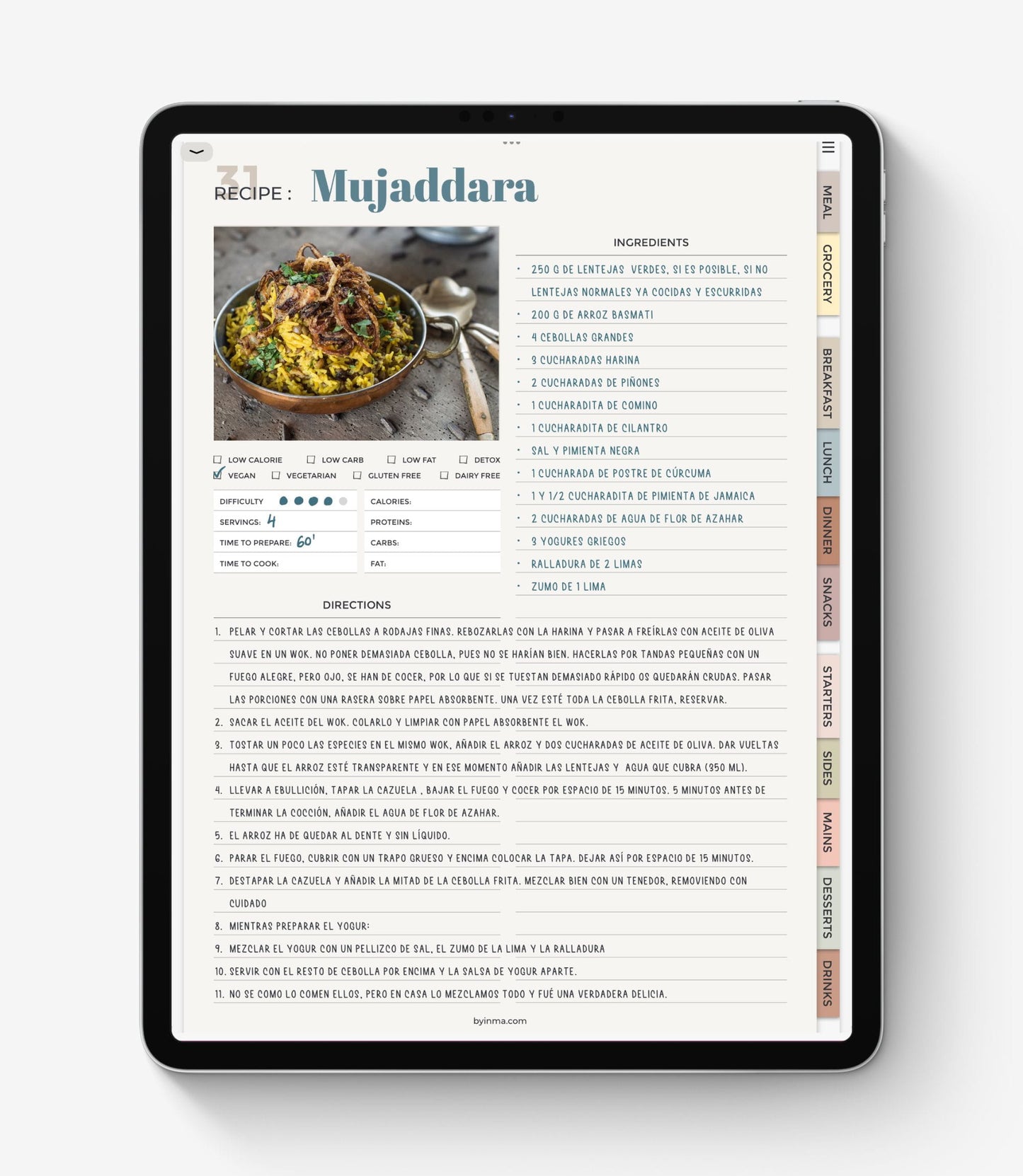 Cuaderno de recetas digital