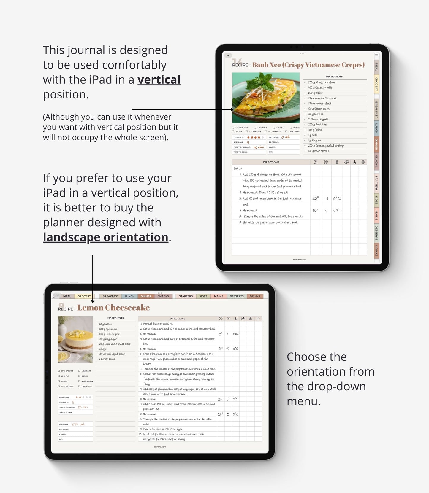 Digital recipe journal for food processors