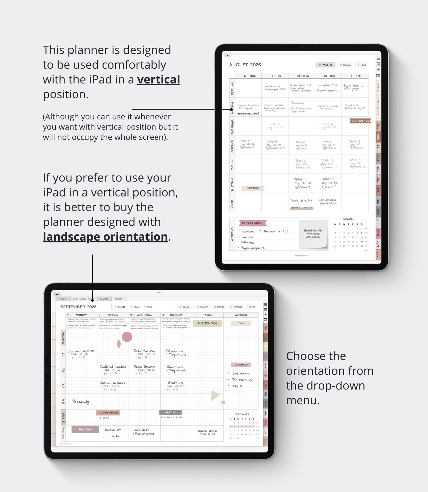 Teacher digital planner 2026-27 - Portrait version