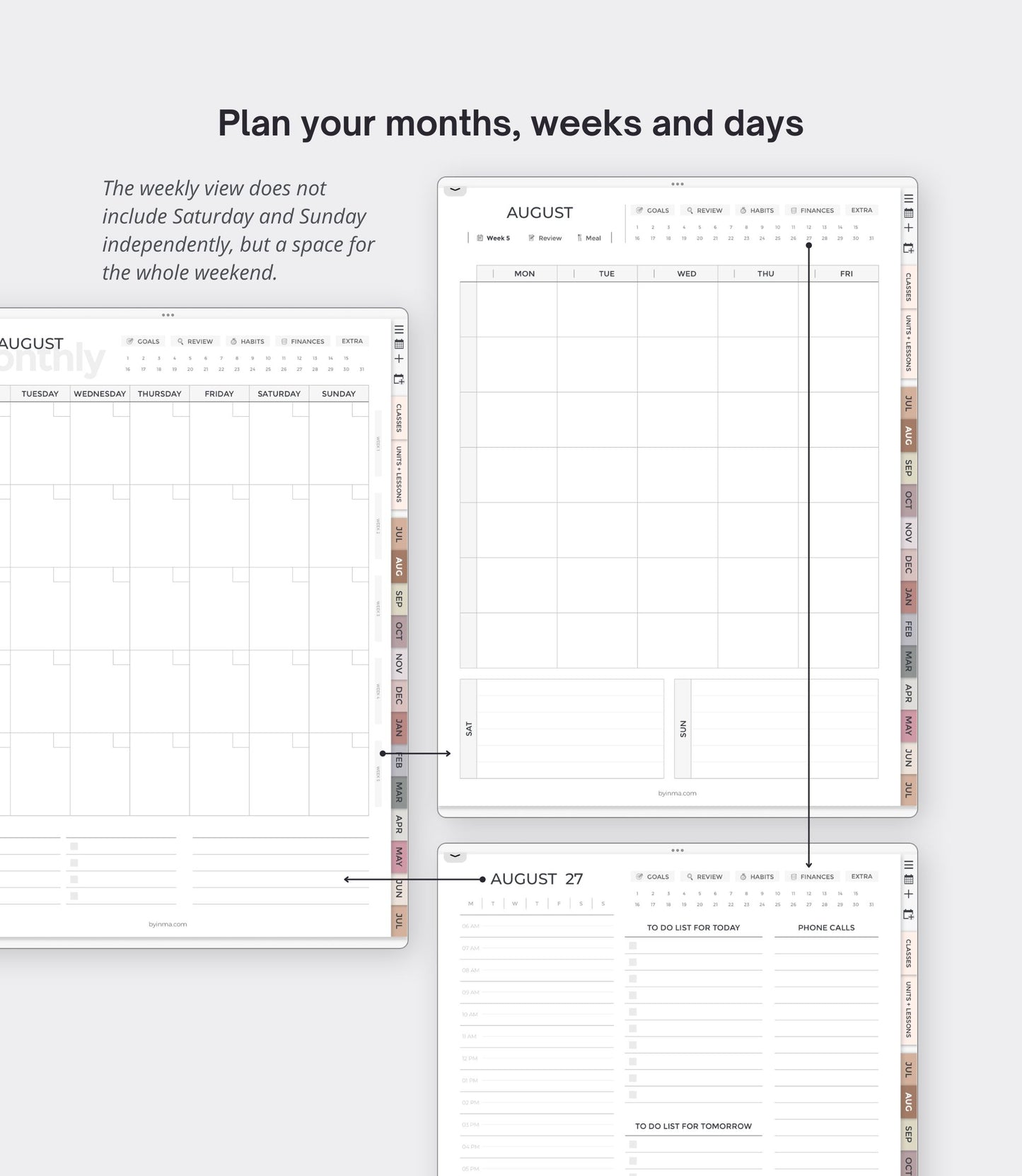 Undated digital planner for teachers - Portrait version