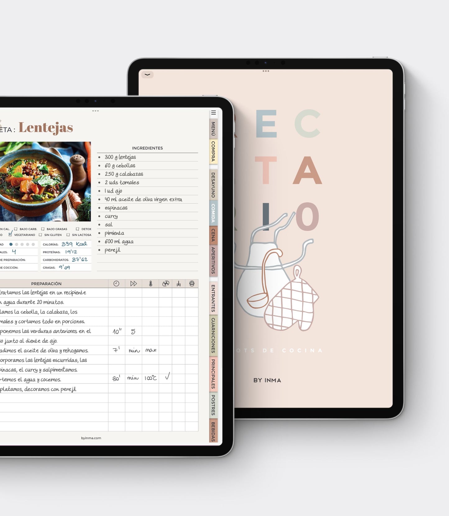 Digital recipe journal for food processors