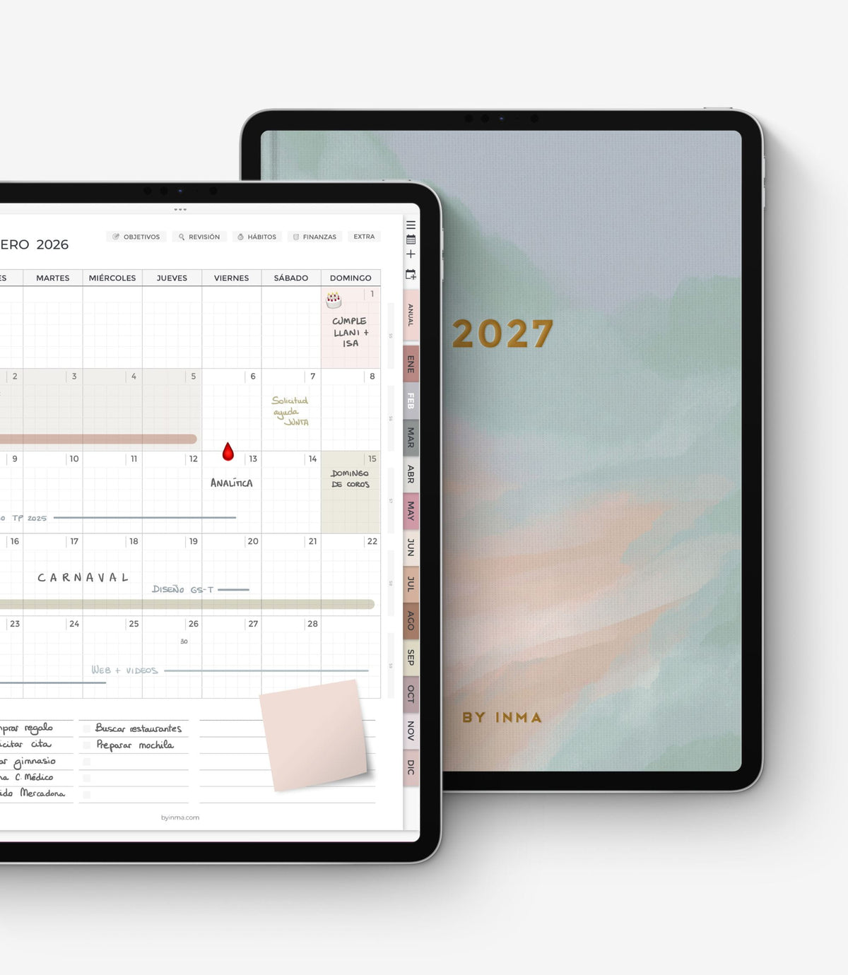 2027 digital planner - Portrait version
