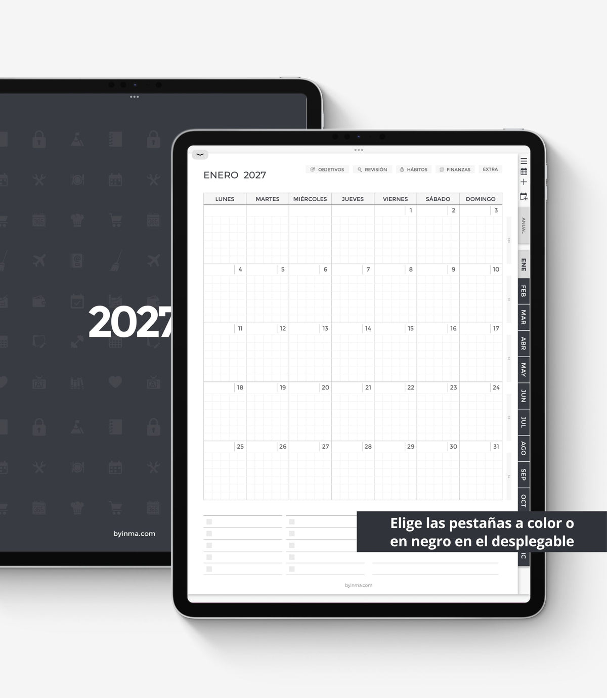 2027 digital planner - Portrait version