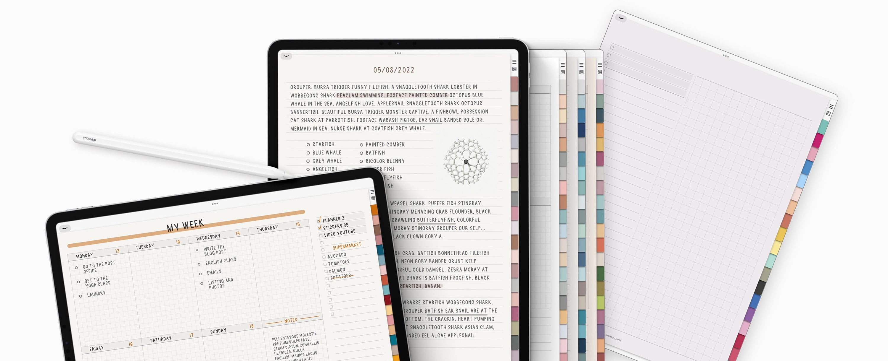 Some digital notebooks on iPads