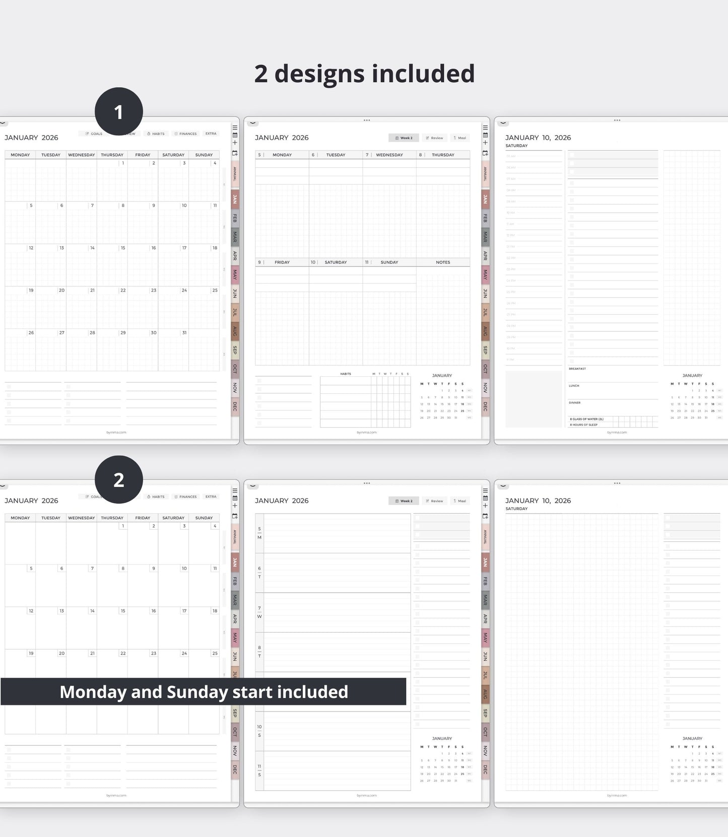 2026 digital planner - Portrait version