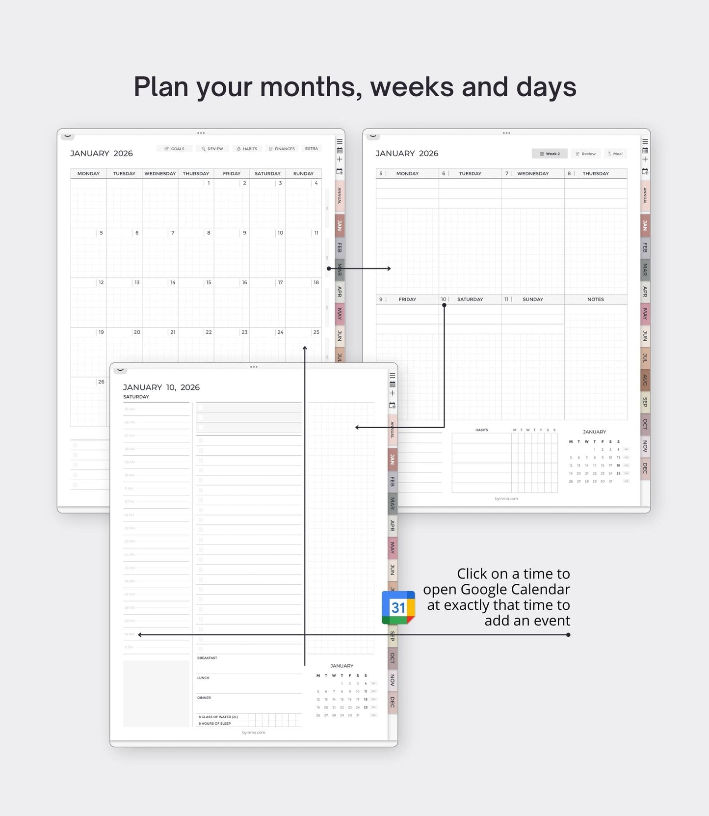 2026 digital planner - Portrait version