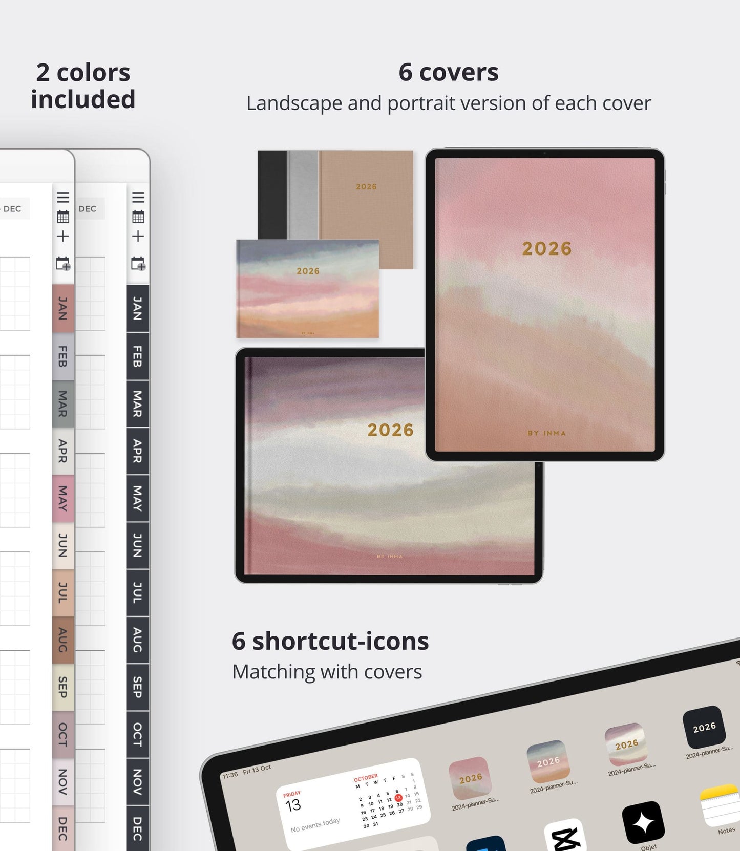 2026 digital planner - Portrait version