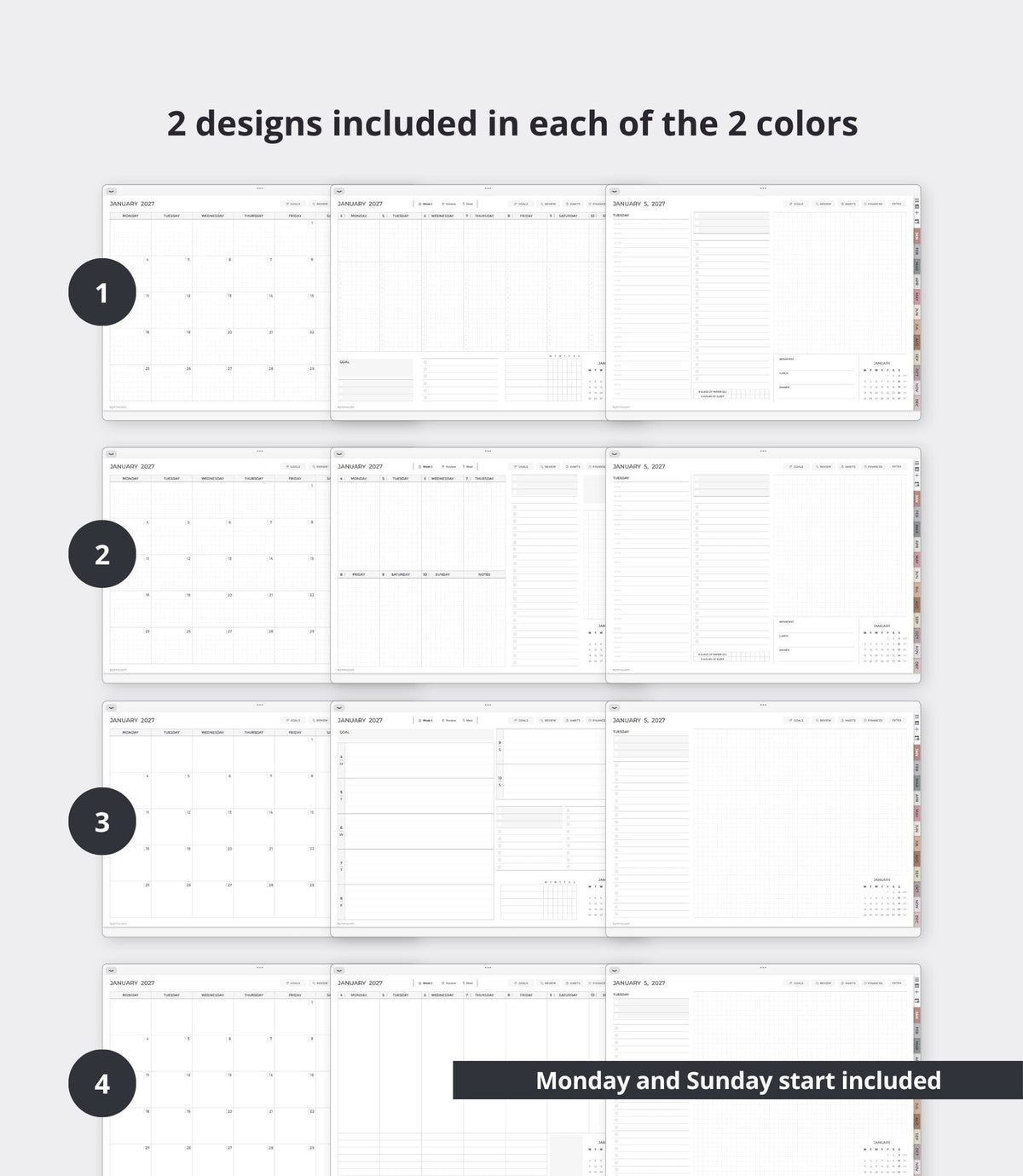 2027 digital planner - Landscape version