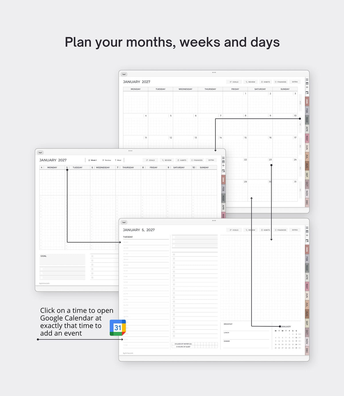 2027 digital planner - Landscape version