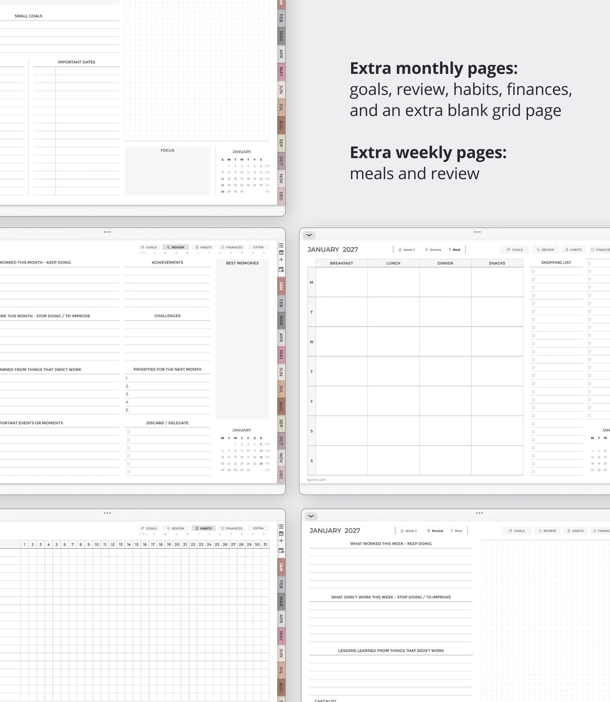 2027 digital planner - Landscape version