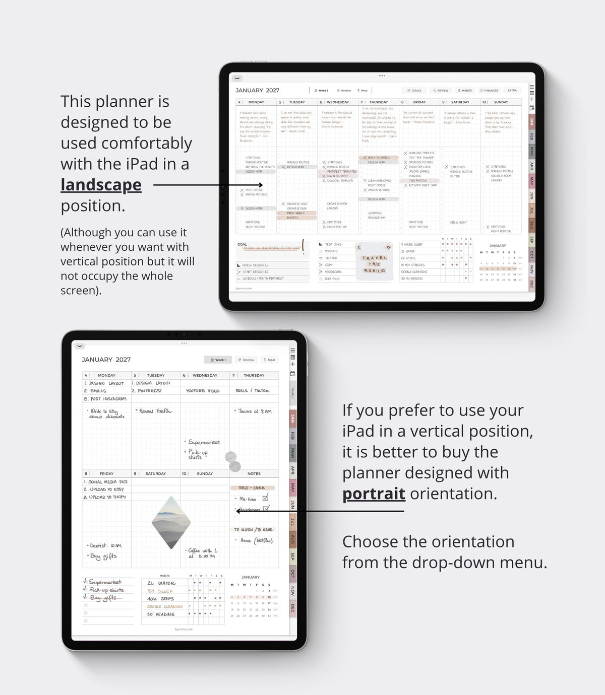 2027 digital planner - Landscape version