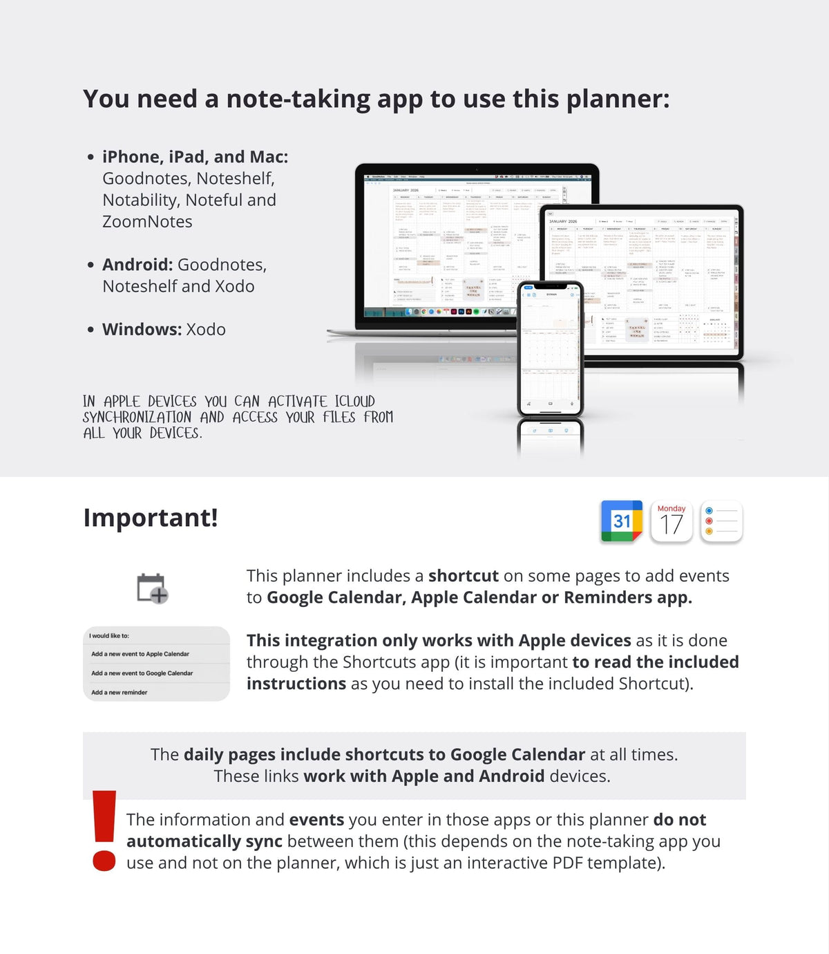 2027 digital planner - Landscape version