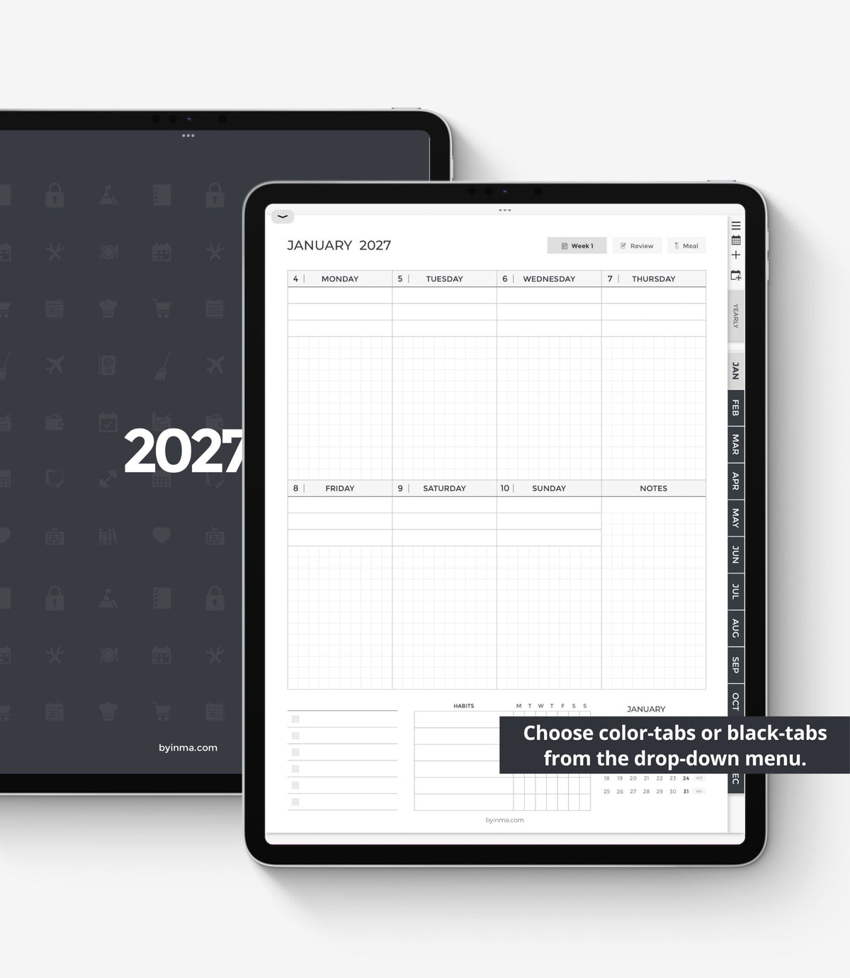 2027 digital planner - Portrait version